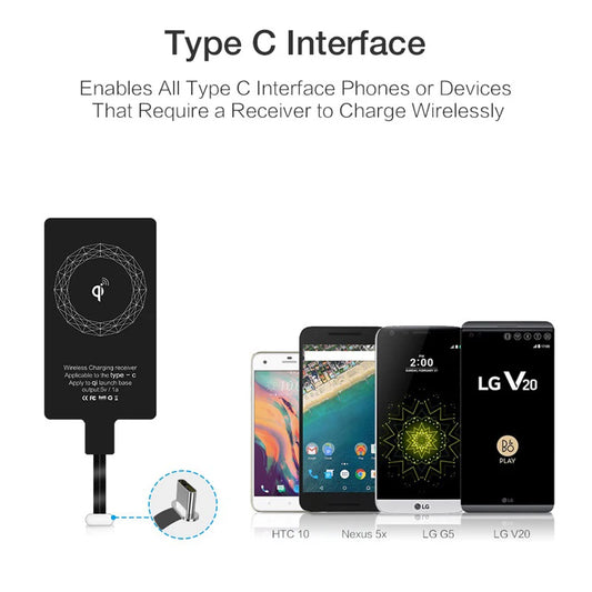Universal Android Qi Wireless Charging Receiver Type C Wireless Charger Receiving Patch